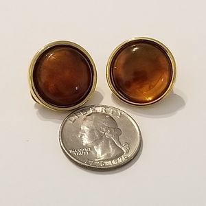 Monet amber color clip ons